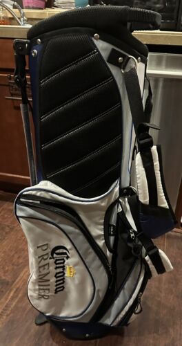 CORONA PREMIER STAND GOLF BAG 7 WAY DIVIDERS, WHITE / GREY. RAIN COVER included - Picture 3 of 6