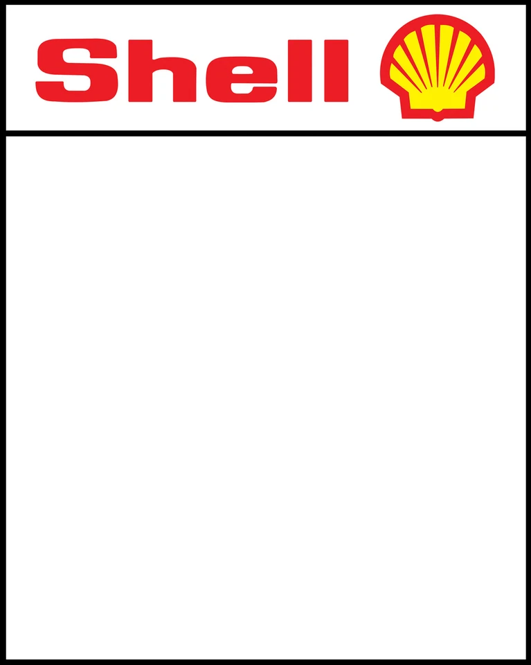 SHELL DESIGN RACE DOOR PANEL/ STICKERS ( X2) 400MM X 500MM PRINTED & LAMINATED