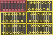 Tichy Train Group 8257 HO Scale Modern Road Sign Assortment 60 Pack
