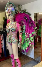 Samba Kostüm -Schwarz -Strass professionelles Showkostüm - Einzelstück Designer