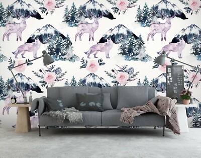 3D Wolf Berg ZHUC131 Tapete Wandbild Fototapete Uta Naumann Zoe