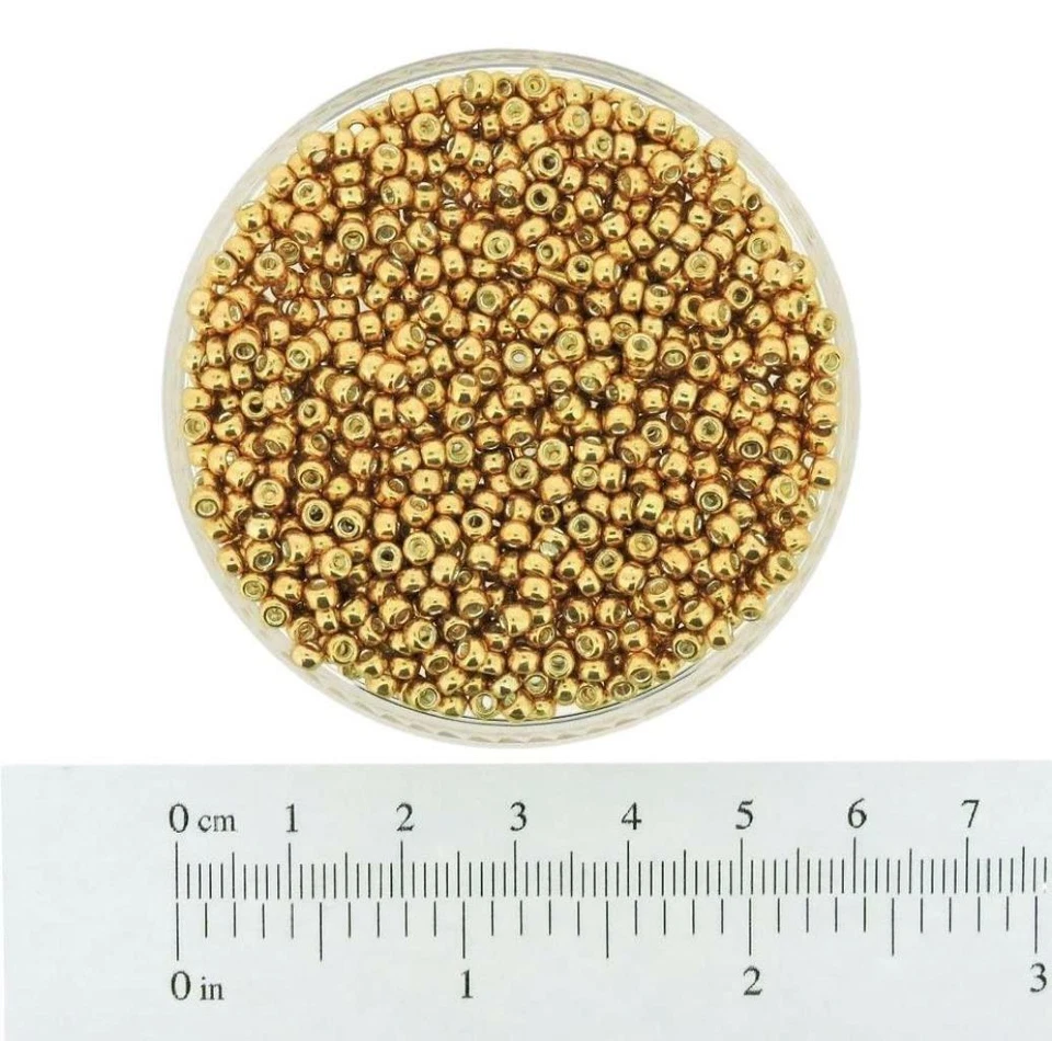 Cuentas Semilla Rocaille Redondas Miyuki Tamaño 8/0 Oro Galvanizado 22GM-Tubo (8-1052) Foto 3 de 4