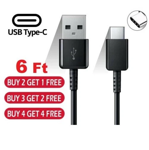 6FT USB C Type-C Cable Data Sync Charging Cable With Fast Wall Charger - Image 2 of 4