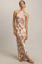 NWT By Anthropologie Halter Printed Maxi Dress XS