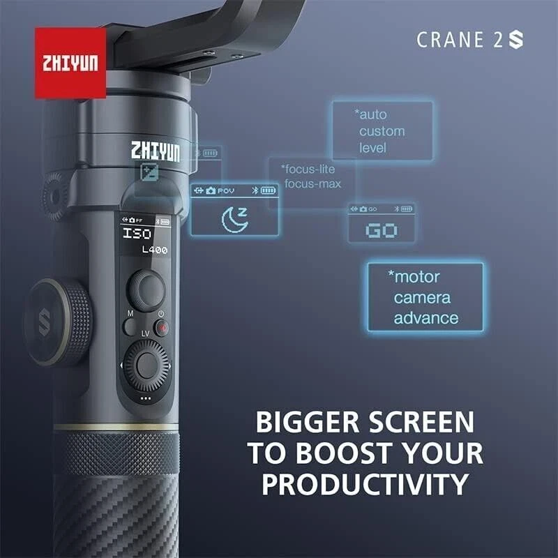 Cardán estabilizador de 3 ejes Zhiyun CRANE 2S para cámara DSLR BMPCC 6K Canon Sony Foto 3 de 4