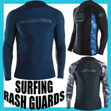 MEN'S RASH GUARDS BEACH LONG SLEEVES SURF SNORKELING SWIM TOP SHIRT WATER SPORTS
