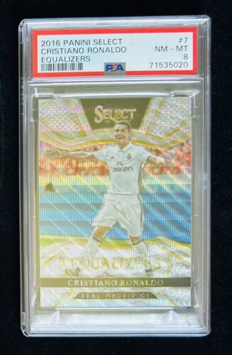 2016-17 Panini Select Cristiano Ronaldo Equalizers Prizm Card #7 PSA 8