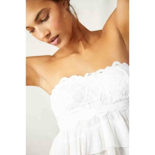 Intimately Free People Adella Corset Blouse Top Tube Lace Tiered White S 280598 - Bild 4 von 8