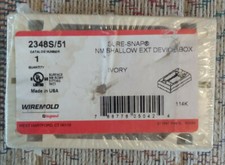 Sure Snap Wiremold Nonmetallic Shallow Extension Device Box 2348S/51 Ivory 