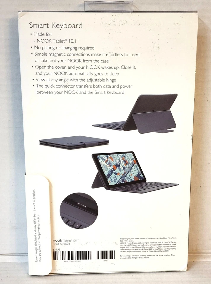 Nook Smart Keyboard for Nook Tablet 10.1" NEW in Package Unused - Image 3 of 4