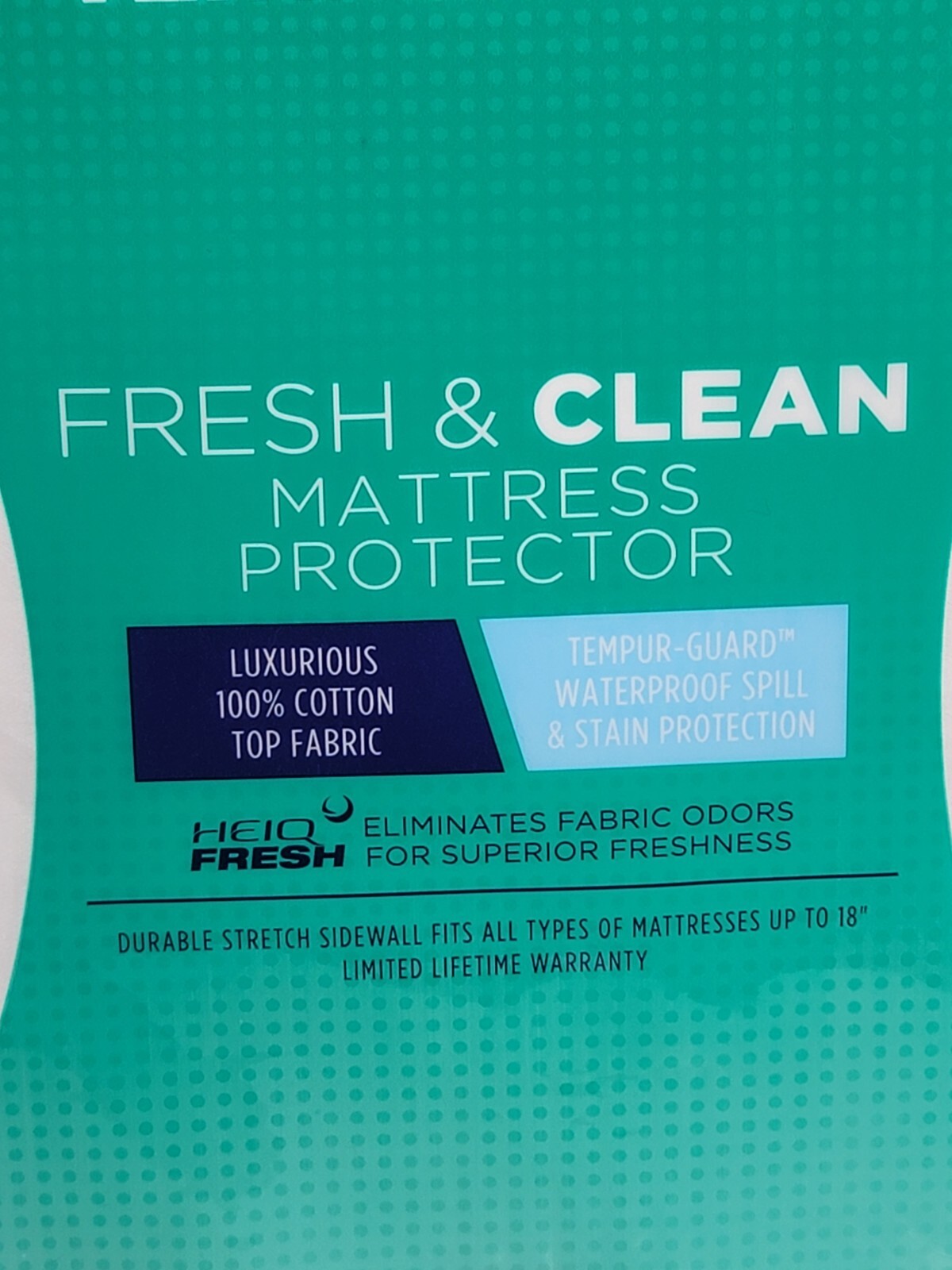 TempurPedic QUEEN Mattress Protector Fresh & Clean NEW Waterproof