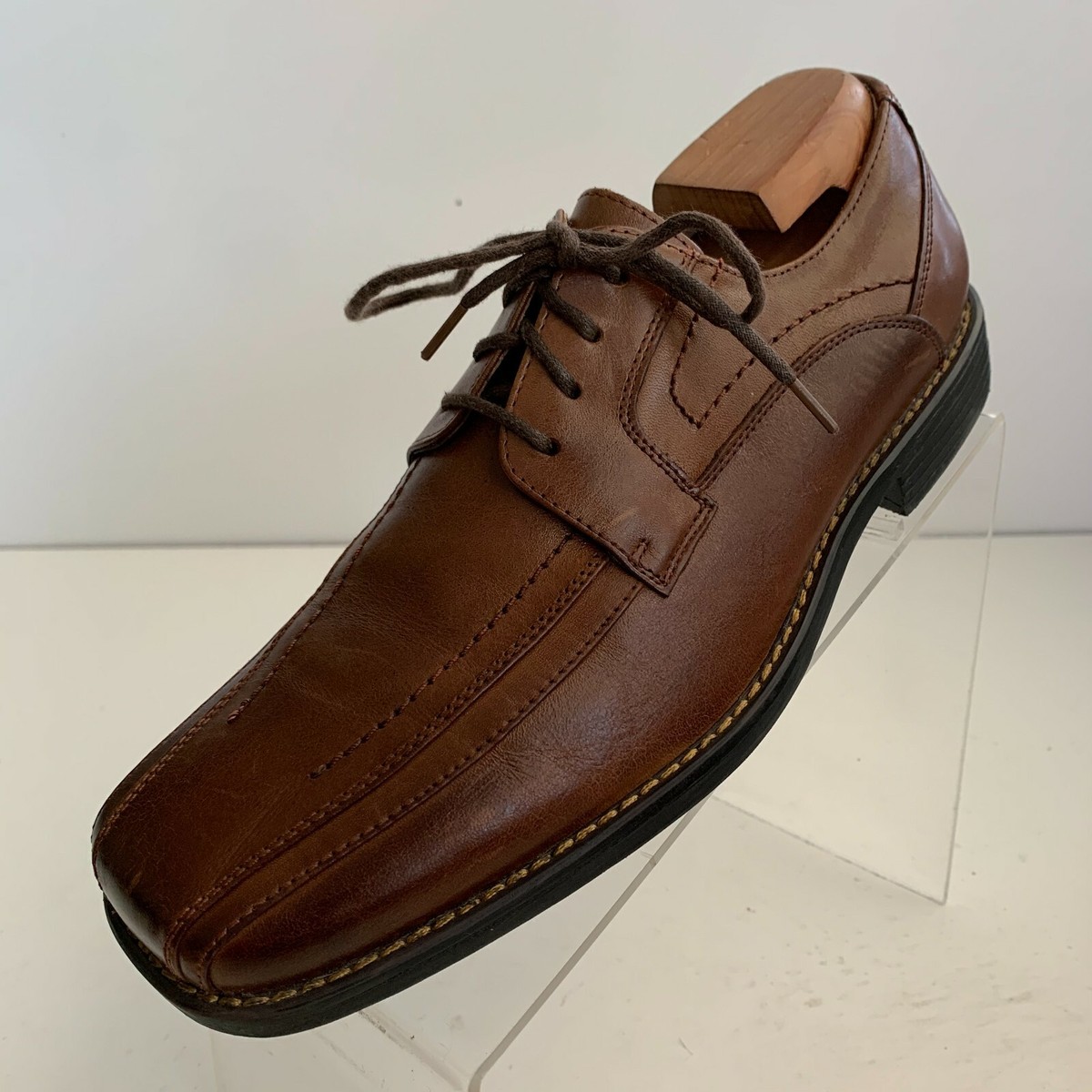Stacy Adams Men\'s Brown Leather Bicycle Square Toe Oxford Shoes Size 10.5 Stacy Adams Brown Leather Oxford Shoes Lace Up Square Bike  main image 2