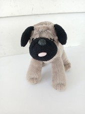 Juguete de peluche Aurora World 2017 Pug cachorro perro negro y tostado 8" de largo
