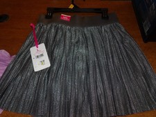 Justice Girls Silver Pleated Skirt Size L 12/14 NWT Built in Short