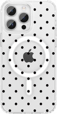 Magnetic for iPhone 14 Pro Case,Cute Polka Dot Phone Case Aesthetic Striped Clea