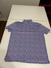 Chubbies Polo Shirt Large Blue The Spade Golf Tropical Floral Resort Preppy Dad