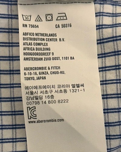 Hollister Men’s Small White Blue Stripes Button Down Shirt Long Sleeve Collared - Picture 9 of 11