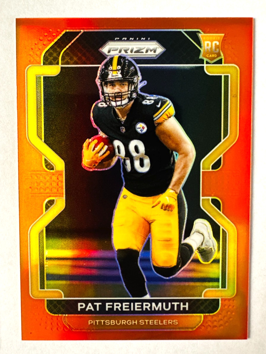 2021 Panini Prizm Pat Freiermuth ORANGE Prizm RC SP #/249 Steelers Rookie!
