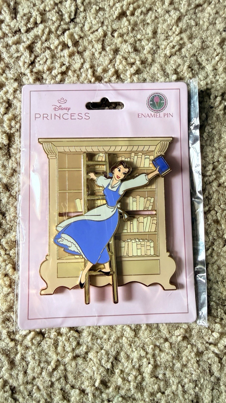 Disney Princess Belle Beauty and the Beast PALM Enamel Pin Library Scene Single