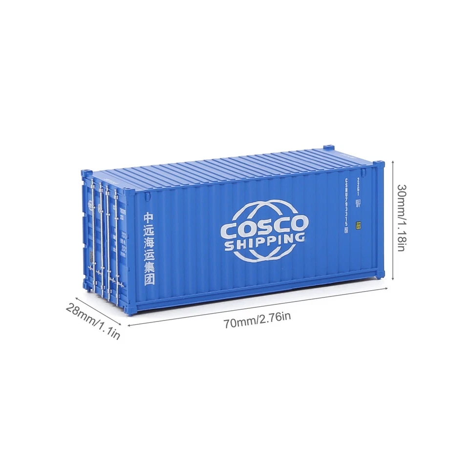 Evemodel HO Scale 1:87 20ft Shipping Container 20' Cargo Box (pack of 3) C8726 - Image 3 of 4