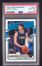 LaMelo Ball 2020-21 Panini Donruss Rated Rookie RC PSA 10 Charlotte Hornets #202