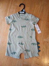 Carter's Baby Boy One Piece Outfit Sort Sleeve Green Dinosaurs 3-6 months NWT