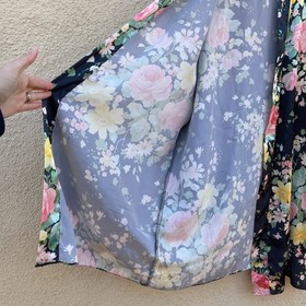 Vintage Val-Mode Satin Floral Robe Lingerie USA S