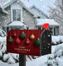 Christmas Mailbox Cover Magnetic 21x18in Merry Christmas Happy New Year