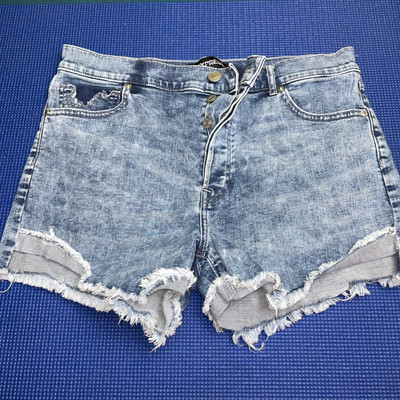 Express Cut Off Short Shortie Vintage High Rise Women Denim Button Fly 10