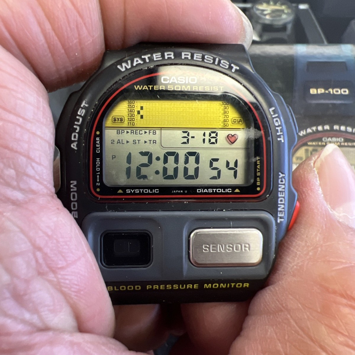 Casio BP-100 Blood Pressure Monitor Watch Original W. Box Manuals