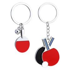 Ping-pong Bat Keyring Table Tennis Racket Key Chain Pendant Keyring Key Ring