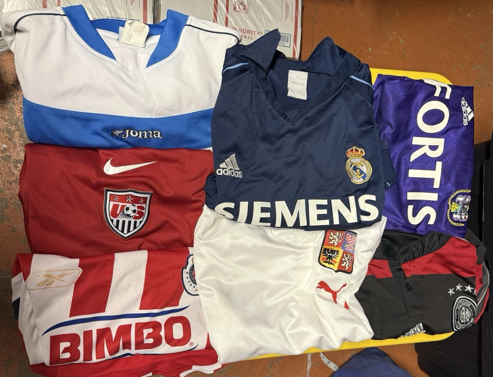 Bulk Lot of (6) Soccer Jerseys Shirts  Various Clubs & Countries Nike,Adidas,etc
