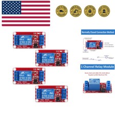 4pcs DC 12V Relay Module 1 Channel Relay Board with Optocoupler Isolation Sup...