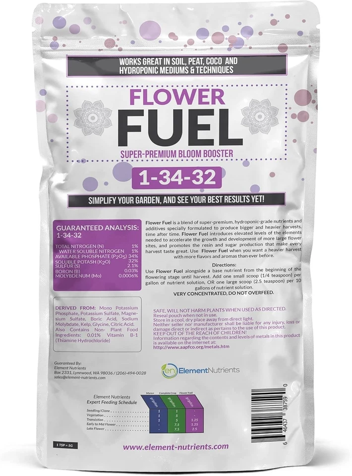 Combustible de flores para cosechas más grandes 1000 g - Grado hidropónico Foto 4 de 4