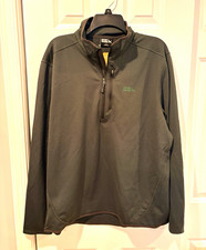 Eddie Bauer 1/4 Zip Mock Neck Long Sleeve Stretch Pullover Dark Green L