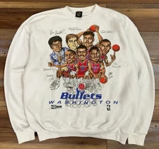 Washington Bullets basketball caricature crewneck sweatshirt KV32860