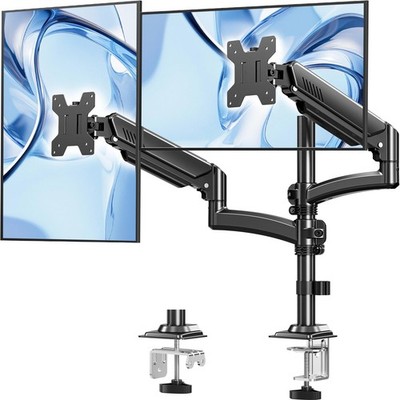 Dual Monitor Stand Taller Arms 22lbs Each Height Adjustable Gas Spring Black
