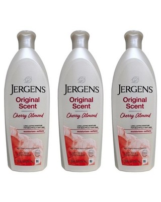 Jergens Original Duft Kirsche Mandel trockene Haut Feuchtigkeitscreme 10oz. 3 Stück.