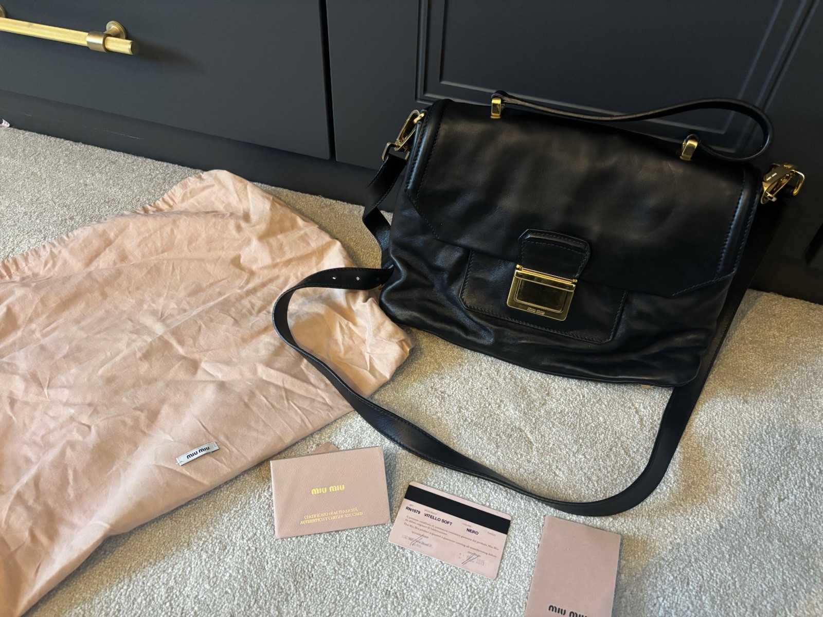 MIU MIU Vitello 2 Way Shoulder Bag