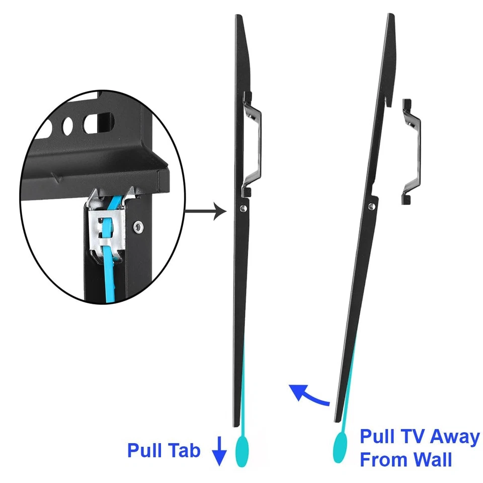 Soporte de TV de pantalla plana con kit de hardware de tela de nivel de cable HDMI para 20-83 pulgadas... Foto 3 de 4