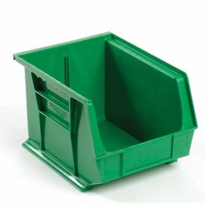 Plastic Stacking Bin 8-1/4 x 10-3/4 x 7 Green Lot of 6