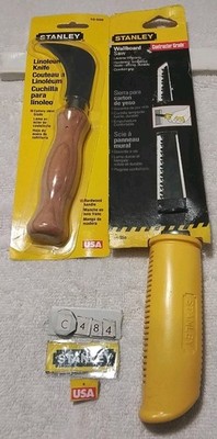 2pc STANLEY USA-MADE 10-509 &USA-MADE 15-556 LINOLEUM KNIFE/ WALLBOARD JAB...