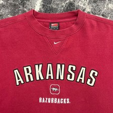 Vintage Arkansas Razorbacks Sweatshirt Mens Large 90s Nike Center Swoosh Check