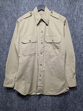 VINTAGE 1950s US ARMY KOREAN WAR KHAKI SHIRT SANFORIZED