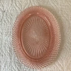 VTG Anchor Hocking Pink Depression Glass 12” Oval Serving Platter Miss America