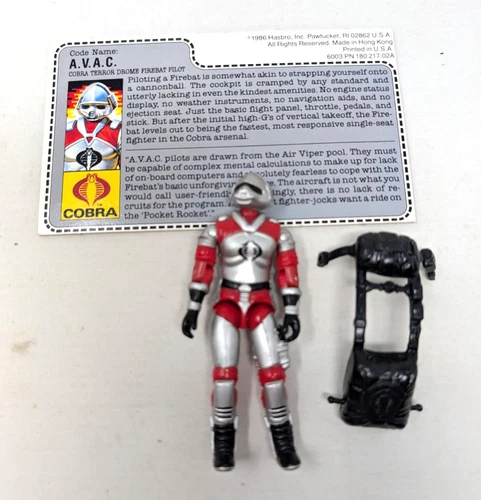 GI JOE ARAH Avac Figure complete with file card 1986 Vintage G.I.