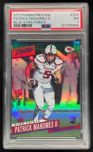 2017 Panini Prestige Xtra Points Blue #232 Patrick Mahomes II RC PSA 7