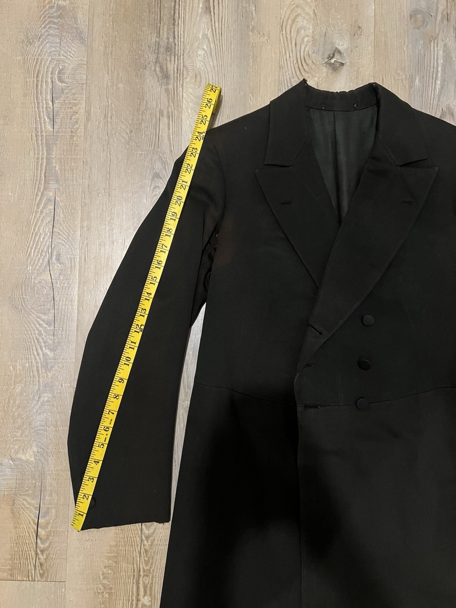 Vintage 1910/1920s era Men's Black Double-Breasted Frock coat