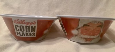 SANTA! NORMAN ROCKWELL Kellogg s Corn Flakes 100 Yr Anniversary Cereal Bowls X 2