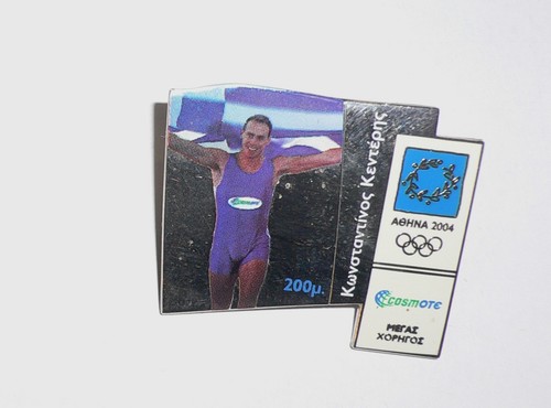 2004 Olympic Games Athens SPONSOR COSMOTE RUNNING Konstandinos Kenteris PIN No2 - Picture 2 of 4